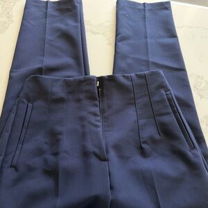NWT Zara Navy Blue High-Waisted Trousers